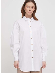 Bombažna srajca Barbour ženska, bela barva