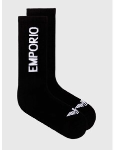 Nogavice Emporio Armani Underwear 2-pack moški, črna barva