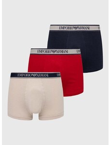 Boksarice Emporio Armani Underwear 3-pack moški, rdeča barva