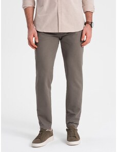 Ombre Clothing Moške bež klasične chinos hlače z nežno teksturo V1 PACP-0188