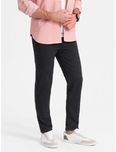 Ombre Clothing Moške grafit klasične chinos hlače z nežno teksturo V4 PACP-0188
