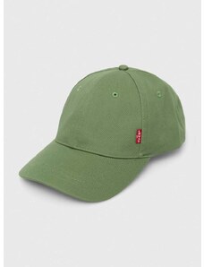 Bombažna bejzbolska kapa Levi's zelena barva