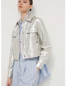 Srajčna jakna HUGO srebrna barva