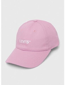 Bombažna bejzbolska kapa Levi's roza barva