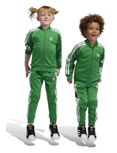 Otroška trenirka adidas Originals zelena barva