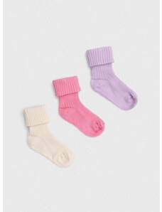 Nogavice za dojenčka United Colors of Benetton 3-pack roza barva