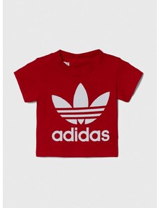 Otroška bombažna majica adidas Originals rdeča barva