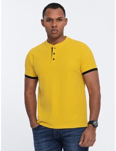 Ombre Clothing Udobna trendovska rumena polo majica V9 TSCT-0156