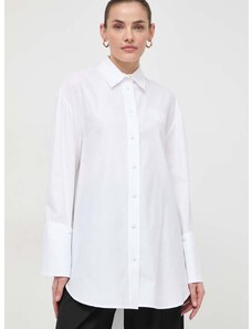 Bombažna srajca Twinset ženska, bela barva
