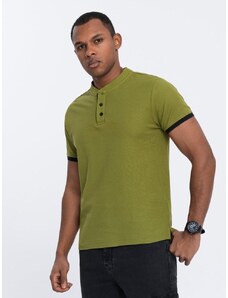 Ombre Clothing Udobna trendovska olivno zelena polo majica V6 TSCT-0156