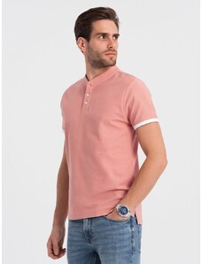 Ombre Clothing Udobna trendovska rožnata polo majica V7 TSCT-0156