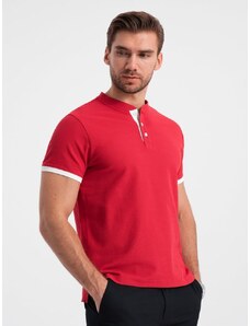 Ombre Clothing Udobna trendovska rdeča polo majica V2 TSCT-0156