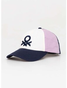 Otroška bombažna bejzbolska kapa United Colors of Benetton vijolična barva