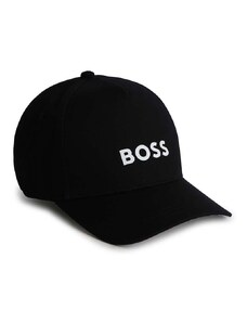 Otroška bombažna bejzbolska kapa BOSS črna barva