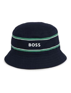Otroški bombažni klobuk BOSS mornarsko modra barva