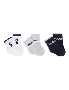 Otroške nogavice BOSS 3-pack bela barva