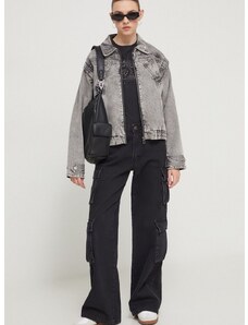Jeans jakna Desigual ženska, siva barva