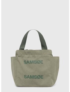 Bombažna torba Samsoe Samsoe zelena barva