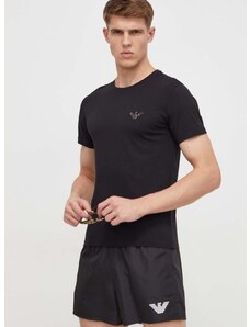 Bombažna kratka majica Emporio Armani Underwear črna barva