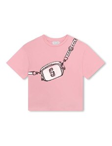 Otroška bombažna kratka majica Marc Jacobs roza barva