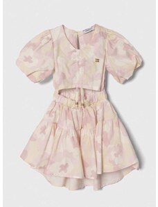 Otroška bombažna obleka Pinko Up bež barva