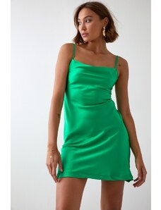 FASARDI Delicate minidress with green shoulder straps