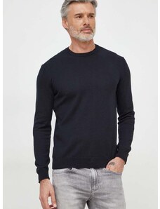 Bombažen pulover United Colors of Benetton črna barva