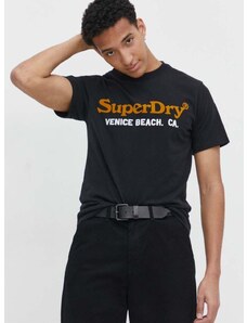 Kratka majica Superdry moški, črna barva