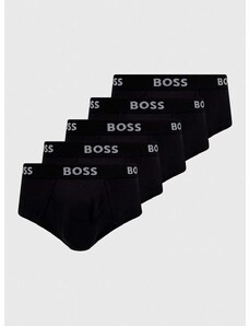 Bombažne spodnjice BOSS 5-pack črna barva