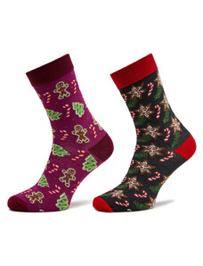 Set 2 parov moških visokih nogavic Rainbow Socks