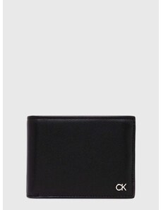 Usnjena denarnica Calvin Klein moški, črna barva