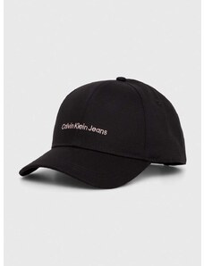 Bombažna bejzbolska kapa Calvin Klein Jeans črna barva