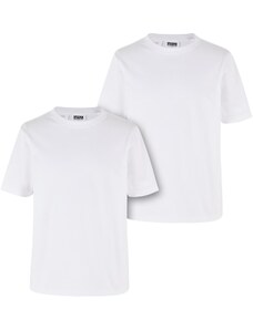 Urban Classics Kids Boys' Organic Basic T-Shirt - 2pcs - White+White