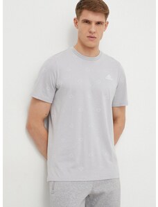 Bombažna kratka majica adidas moški, siva barva