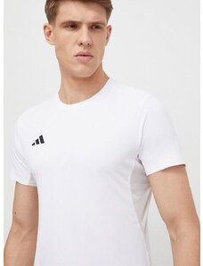 Kratka majica za tek adidas Performance Adizero bela barva
