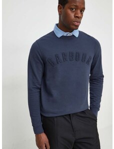 Bombažen pulover Barbour moška, mornarsko modra barva