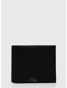 Usnjena denarnica Tommy Hilfiger moški, črna barva