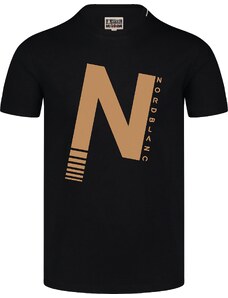 Nordblanc Črna moška bombažna majica CAPITAL