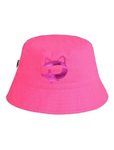 Otroški bombažni klobuk Karl Lagerfeld roza barva
