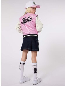 Otroška bomber jakna Karl Lagerfeld roza barva