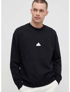 Bombažen pulover adidas moška, črna barva