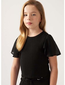 Otroška kratka majica Mayoral črna barva