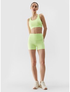 4F Women's recycled material short training leggings - lime