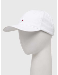 Bombažna bejzbolska kapa Tommy Hilfiger bela barva