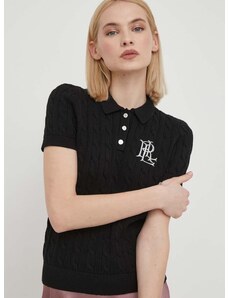 Bombažen pulover Lauren Ralph Lauren črna barva