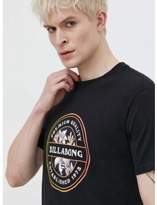 Bombažna kratka majica Billabong moški, črna barva