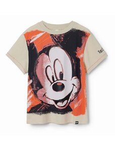 Otroška bombažna kratka majica Desigual x Mickey bela barva
