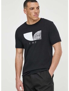 Bombažna kratka majica IRO moški, črna barva