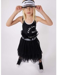Enodelne otroške kopalke Karl Lagerfeld črna barva