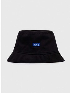 Bombažni klobuk Hugo Blue črna barva